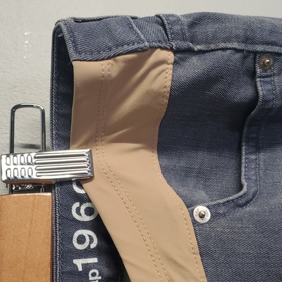 Gap 1969 jeans women's size 28 size 6R size 6 blue cream maternity front elastic - Picture 5 of 12